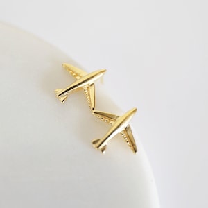 Tiny Airplane Earrings,Dainty Airplane Post Earrings, Airplane Earrings, Airplane Studs Earrings