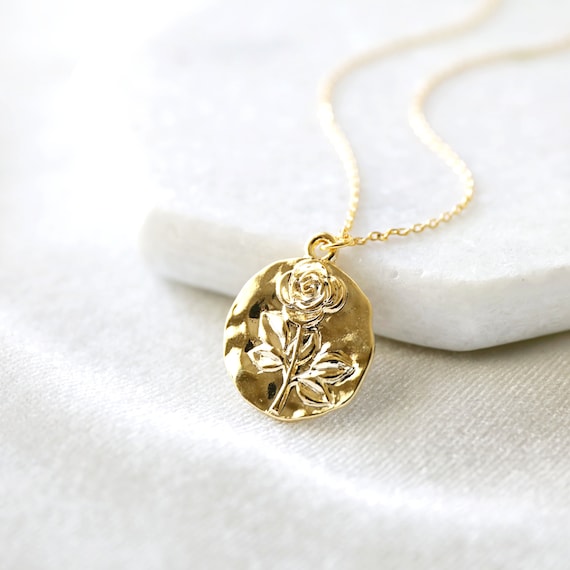 Rose necklace deals etsy