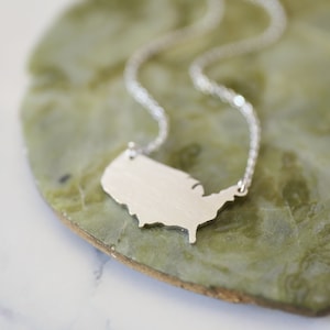 USA kaart hanger ketting, de Verenigde Staten Amerika kaart ketting, Amerika kaart ketting, 4 juli ketting