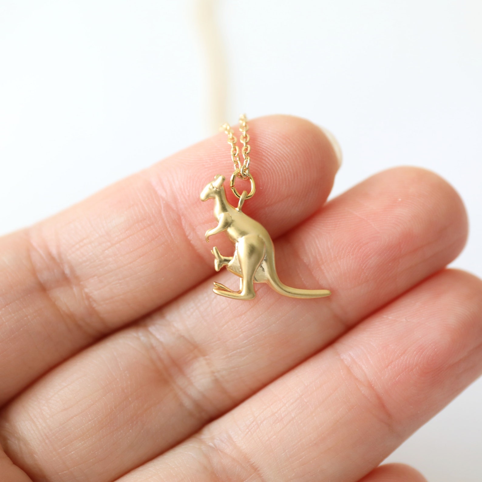 Gold Kangaroo Necklace Kangaroo Necklace Bridesmaid Etsy