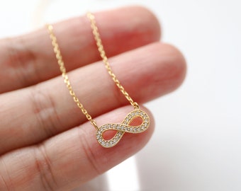 Gold Tiny Infinity Charm Necklace,Infinity Necklace, Dainty Infinity necklace, Dainty Necklace