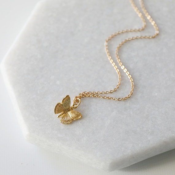 Butterfly Pendant Necklaces Sterling Silver Gold – Hey Happiness