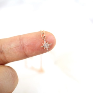 Kleiner Nordstern in Rosegold: kleiner Sternanhänger mit CZ Anhänger