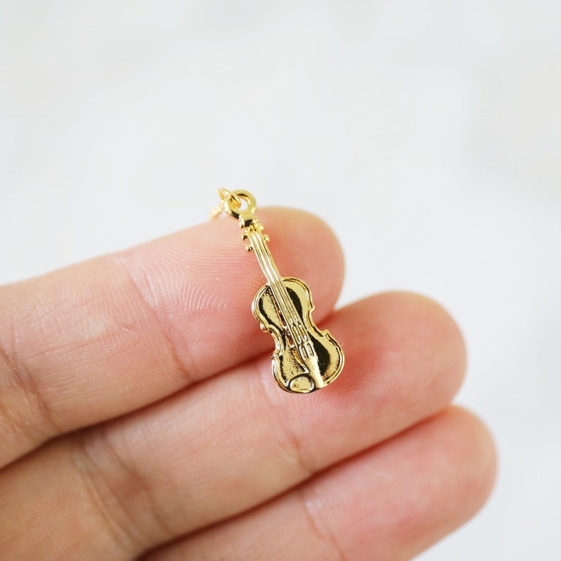 Violin Necklace Gold Violin Pendant Necklace Birthday Etsy