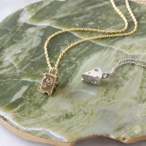 Dainty Cheese Necklace, Slice Cheese Necklace, Swiss Cheese Necklace, Cute Little Cheese Necklace image 3