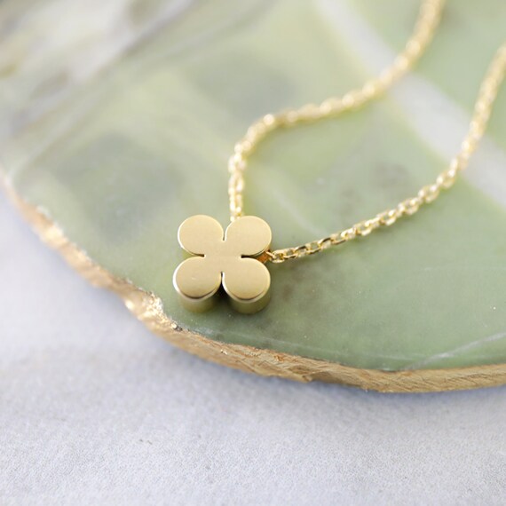 Dainty Gold Clover Necklacetiny Four Leaf Rose - Rose Gold Four Leaf Clover Pendant Dainty Gold Clover Necklacetiny Four Leaf Rose - Rose Gold Four Leaf Clover Pendant