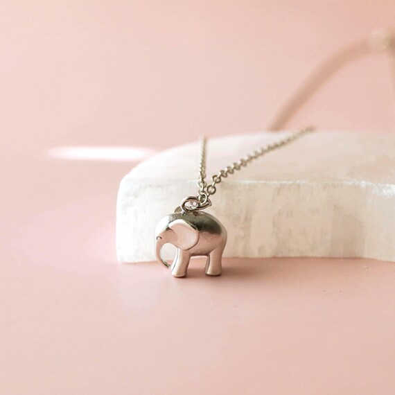 Buy Tiny Elephant Charm Necklace: Good Luck Pendant Online in