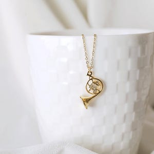 French Horn Necklace, Music Instrument Necklace, Birthday Gift,Dainty Necklace, Graduation Gift