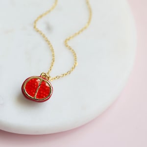 Pomegranate Charm Necklace, Pomegranate Necklace, Bridesmaid Gift, Birthday Gift, Apple Necklace
