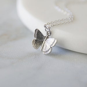 Dainty Silver Butterfly Pendant Necklace, Butterfly Necklace