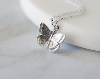 Dainty Silver Butterfly Pendant Necklace, Butterfly Necklace, Bridesmaid Gift, Birthday Gift, Minimalist Necklace, Birthday Gift -JU6