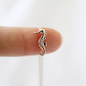 Dainty Sea Horse Necklace, Rose Gold Sea Horse Necklace, Bridesmaid Gift, Birthday Gift, Minimalist Necklace, Birthday Gift