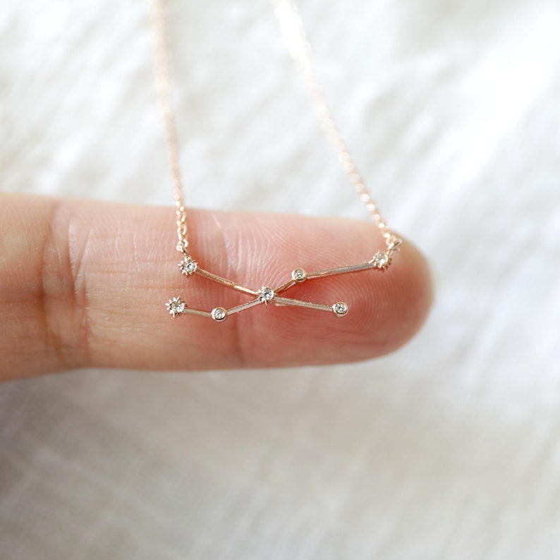 Taurus Necklace, Zodiac Jewelry,Celestial Jewelry, Constellation Necklace ,April , May Birthday Gift,Bridesmaid Gift 