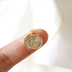 Gold Growth Ring Pendant Necklace, Gold Annual Ring Necklace, Tree Ring Pendant Necklace,Birthday Gift, Minimalist Necklace