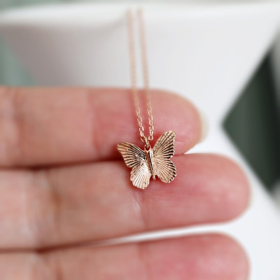 Dainty gold store butterfly necklace