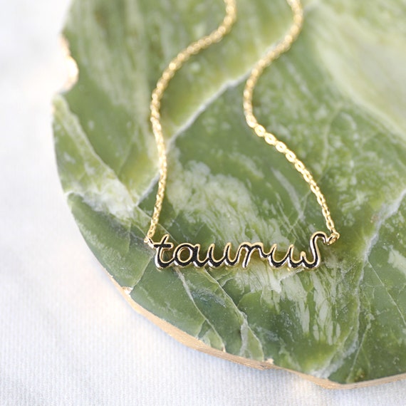 Taurus shop script necklace