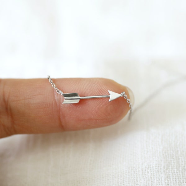 Arrow Necklace, Tiny Silver Arrow Necklace, Minimalist Necklace, Arrow Necklace, Birthday Gift