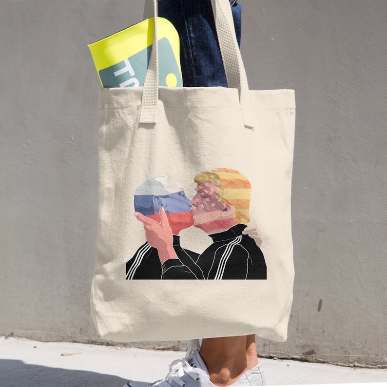 Political Bromance Tote Bag Putin and Trump