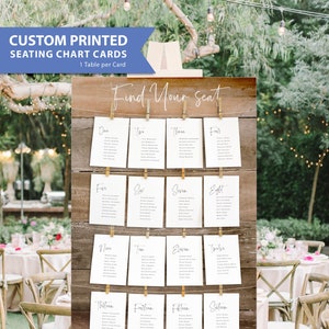 Carte de table de mariage personnalisée minimaliste imprimée, plan de table simple et moderne, numéro de table, J2PWTP