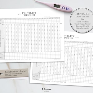 Printable Fertility Tracker Landscape Layout, Basal Body Temperature Chart, Health Planner Insert, Minimalist Letter Planner Refill, BBT log
