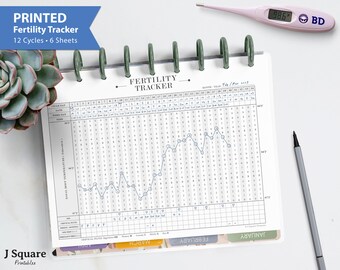 Printed Fertility Tracker Landscape layout, Basal Body Temperature Log, Minimalist Insert for Arc Letter, Classic Happy Planner, FiloFax A5