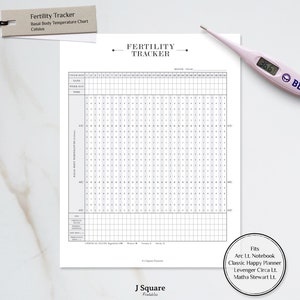Printable Fertility Tracker, Basal Body Temperature Chart, Health ...