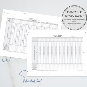 Printable Fertility Tracker Horizontal Layout, Personal Planner Refill ...