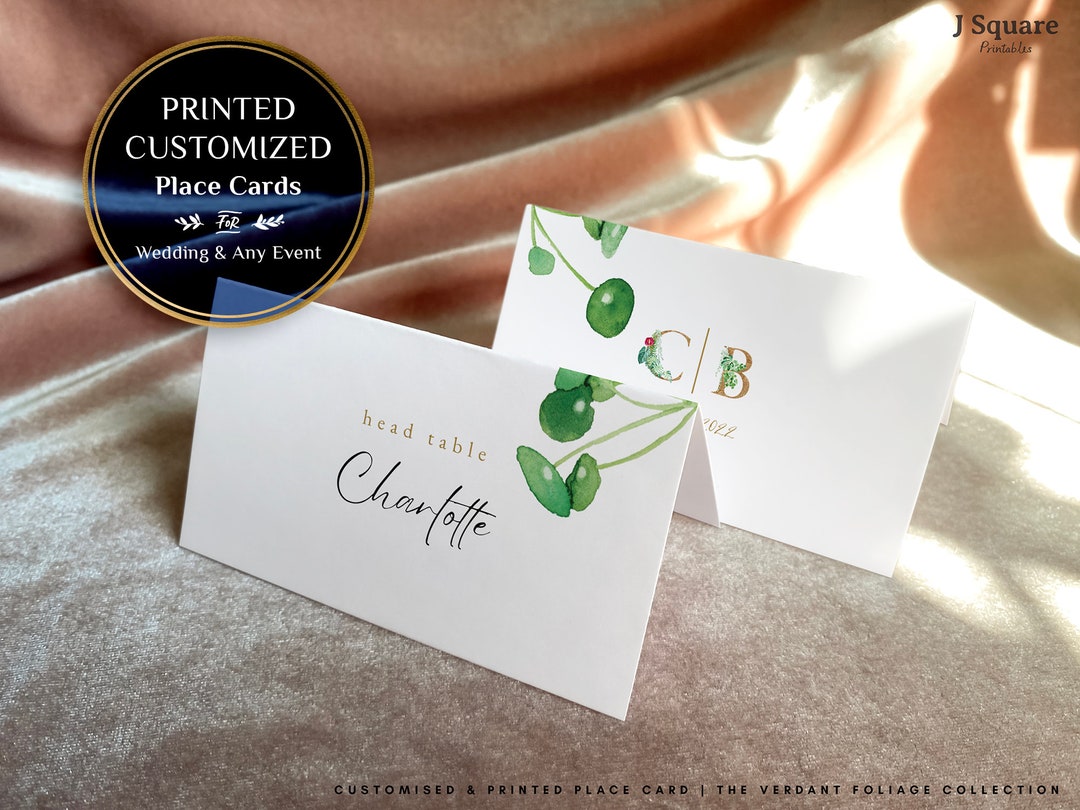 Printed Personalized Wedding Place Card set of 8, Escort Card, Party