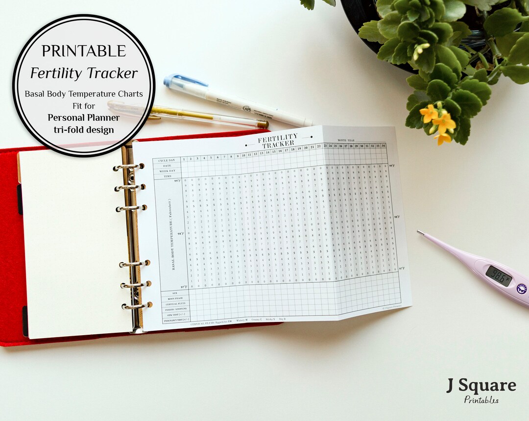 Printable Fertility Tracker Horizontal Layout, Personal Planner Refill ...