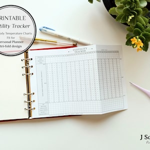 Printable Fertility Tracker Horizontal Layout, Personal Planner Refill, Basal Body Temperature Chart, Health Planner Inserts, BBT log