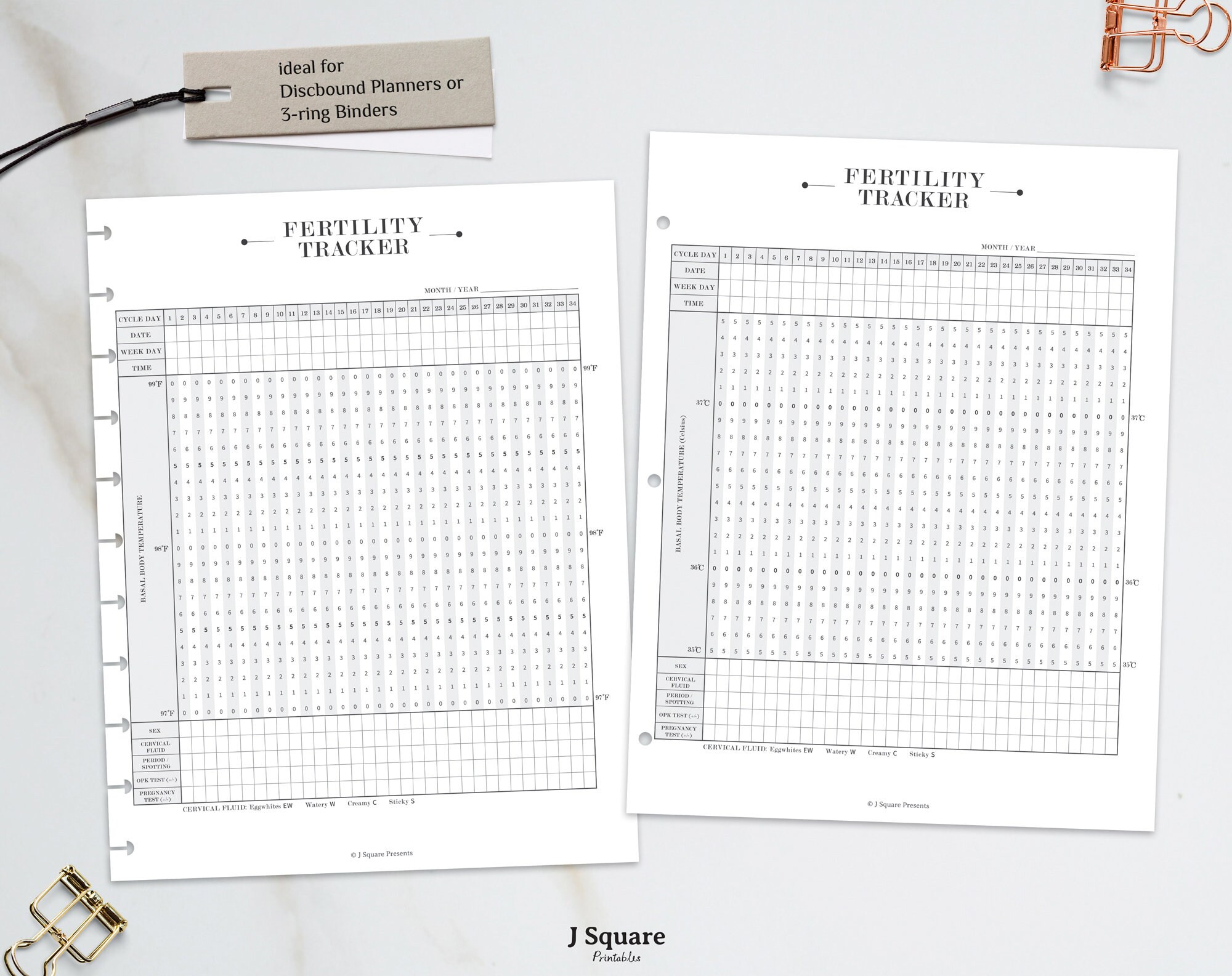 Printable Fertility Tracker Basal Body Temperature Chart - Etsy