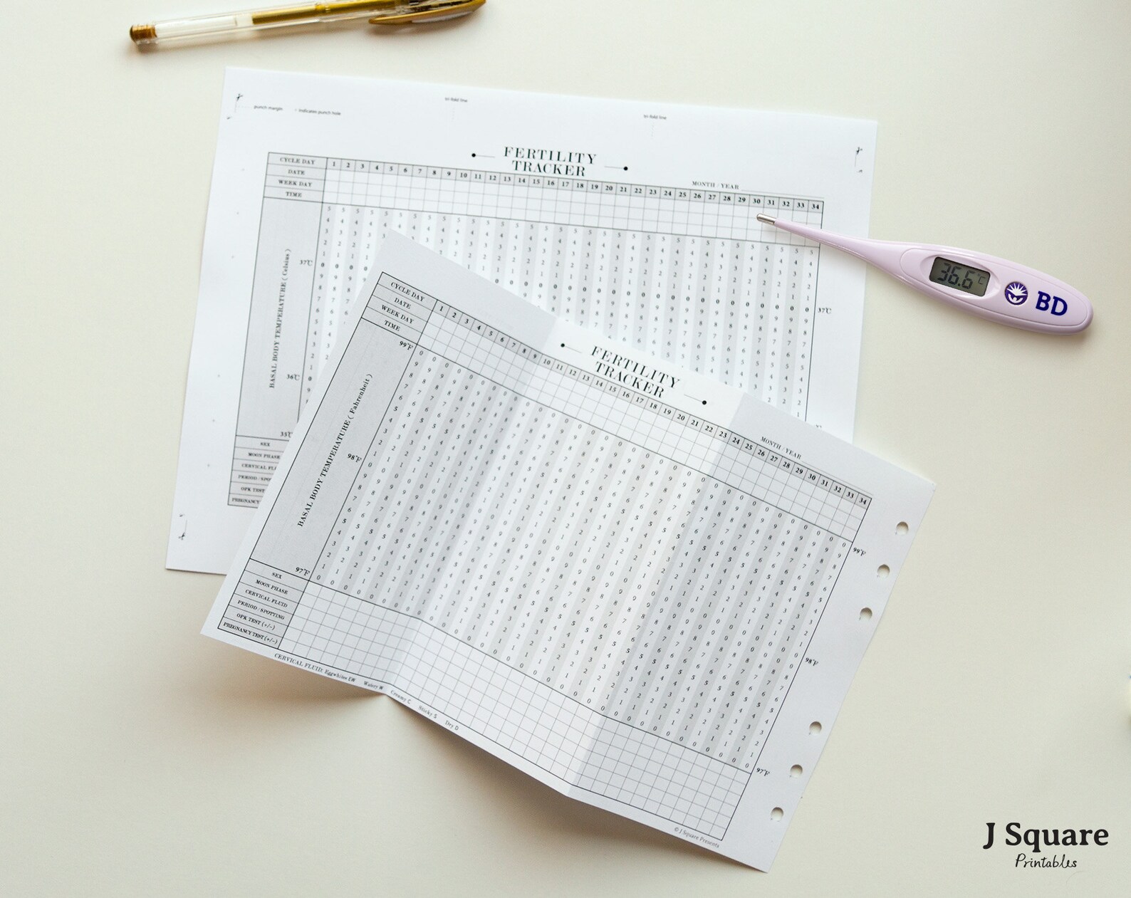 Printable Fertility Tracker Horizontal Layout Personal - Etsy