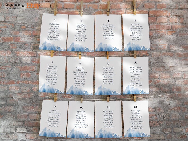 Printable Wedding Seating Chart Watercolor Abstract, Table Seating Plan ...