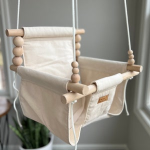 Vanilla Baby Swing | Minimalist Decor | Boho | Toddler Swing | Baby Toys | Fabric swing | First Birthday Gift