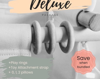 DELUXE-make my swing deluxe with toy rings, teether strap and pillows