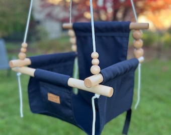 Blue Outdoor Toddler Swing | Weatherproof Porch Furniture | Outdoor Baby Swing | Swingset Accessories | Tree Swing Set | Outdoor Toddler