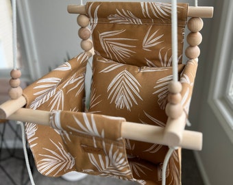 Baby/Toddler Swing- neutral colors- Nutmeg Leaf