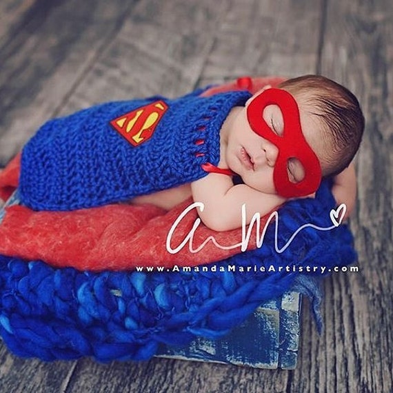 Crochet Bebe Superman Cape Mask Regalo De La Ducha Del Etsy Mexico