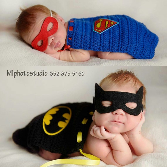 Crochet Superman Cape & Mask and Batman Cape and Mask -