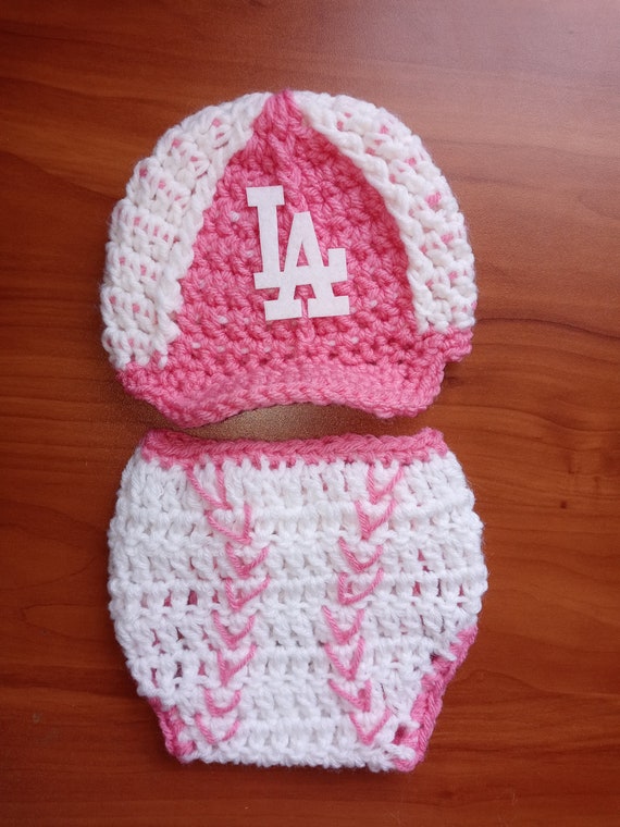 Baby Girl Baseball Cap Diaper cover set crochet Baseball outfit- Baby  Gift--Coming Home baby shower