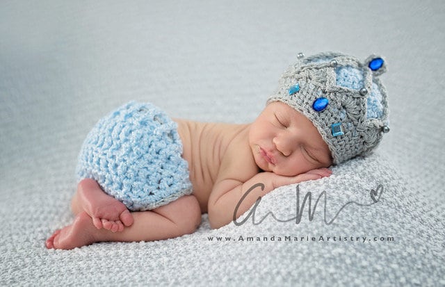 King Crown Hat Diaper Cover Crochet 