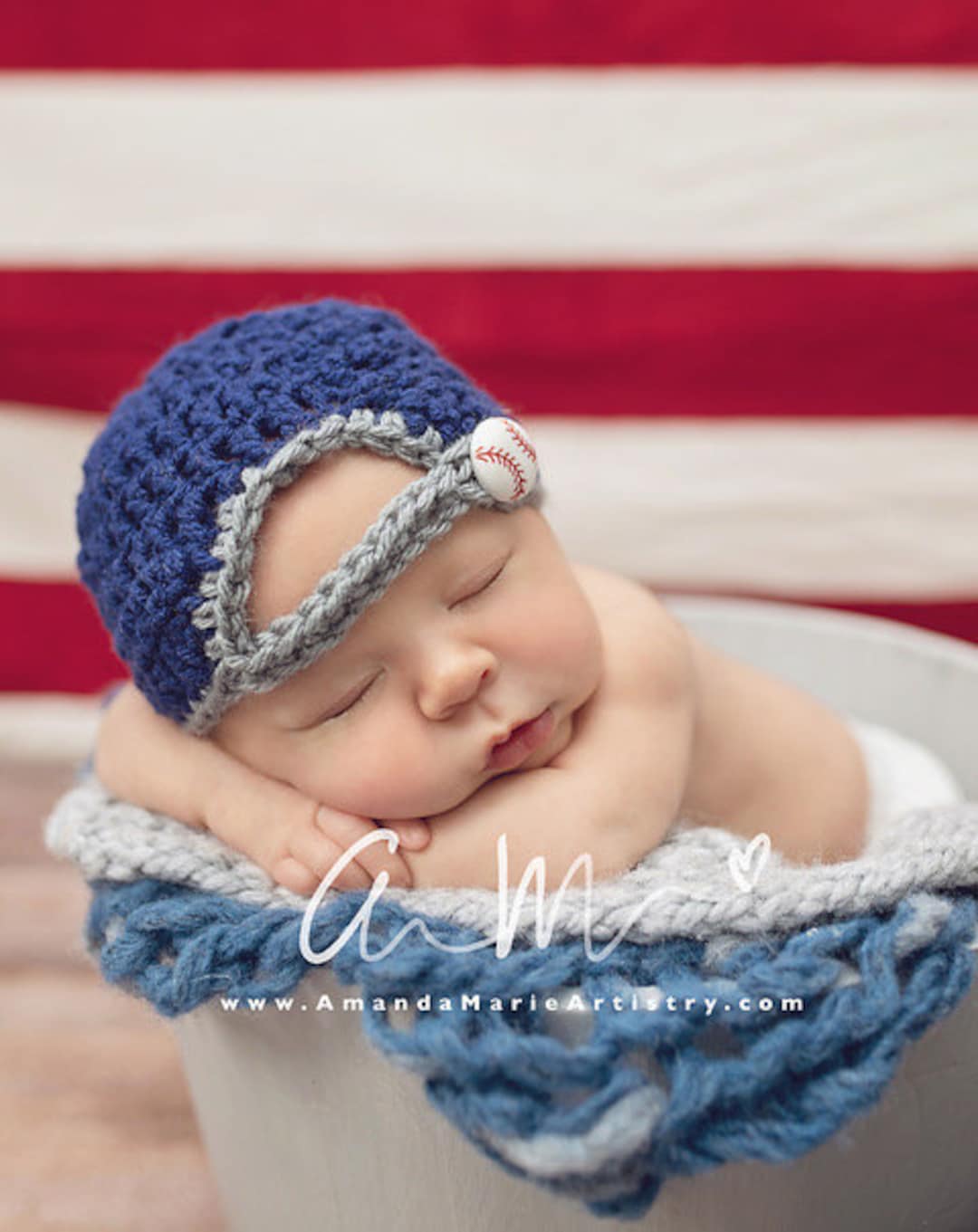 Backward Baseball Newborn Hat Knit Baby Hats ,,baseball Team