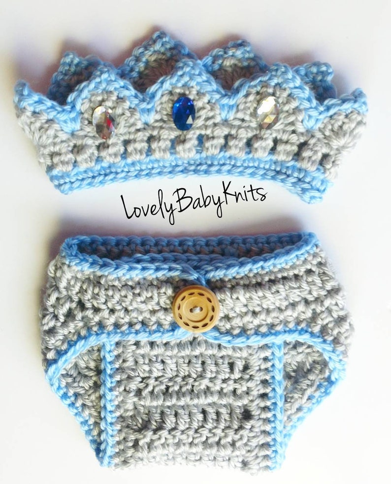 Download Baby Crown Newborn Photo Prop Newborn Boy Baby King Outfit Diaper Cover Crochet Crown King Crown Hat Prince Blue Silver Crown Newsboy Caps Accessories Ugaurbanag Com