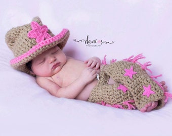 Baby cowboy hat - Baby Cowgirl Outfit - baby cowboy boots -Cowgirl Hat  - cowboy boots - .Western hat. crochet baby shower gift .