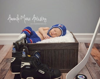 Baby Boy, Hockey set, helmet, Ice Skates and pants,,, NHL Rangers, Hockey Skates,,hockey outfit, Baby newborn photography prop.