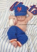 Baby Boy New York Mets Baseball Cap , Diaper cover or pants set -  crochet - Baseball outfit- Baby Gift--Coming Home Outfit 