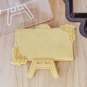 Tampon et gaufrage de gaufrage de biscuit fondant de chevalet, tampon ou gaufrage de fondant de plaque nominative, décor de cadeau de biscuit de marque de lieu (debosser de gaufrage)
