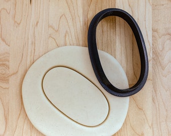 Oval Oblong Elipse or Coffee Bean Cookie Fondant Clay Cutter