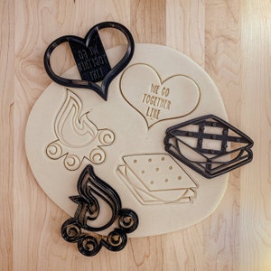 Valentine's "We Go Together Like Campfires and S'mores" Cookie Cutter Set