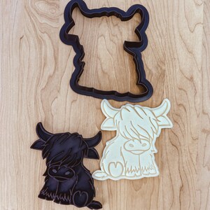Juego de sellos y cortadores de vaca de las Tierras Altas: Diseño de vaca peluda escocesa imagen 9